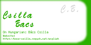 csilla bacs business card